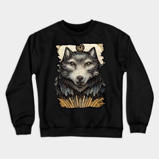 Animals from the forest_Wolf Crewneck Sweatshirt